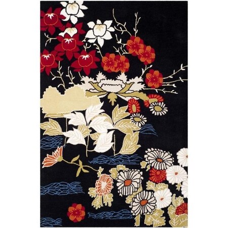 Safavieh Bella Runner Rug, Black and Multi - 2 ft. - 3 in. x 7 ft. BEL124A-27